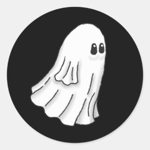 Gruseliger und süßer Halloween-Geist Runder Aufkleber