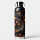 GRUSELIGER UNHEIMLICHER HALLOWEEN-BAUM MIT ORANGEN TRINKFLASCHE (Vorderseite)
