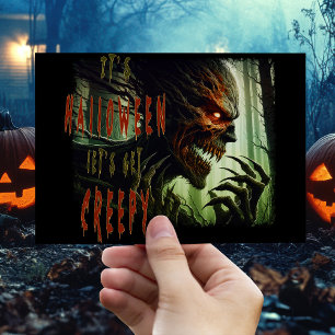 Gruseliger, unheimlicher Horror Holz-Monster, Dämo Postkarte