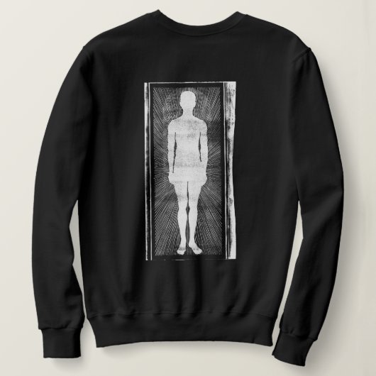 Gruseliger Unheimlicher Surrealer Mann Abstrakt Sweatshirt (Design Rückseite)