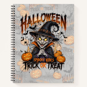 Gruseliger Vampir-Halloween-Notizbuch-Journal Notizblock