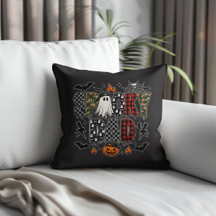 Gruseliger Vatertag Halloween Camo Karo gemuster Kissen