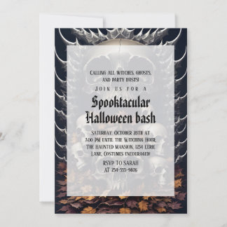 Gruseliger Vintage-Gothic-Halloween-Kostenparty Einladung