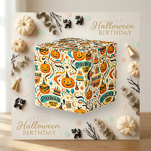 Gruseliger Vintage-Halloween-Kürbis-Geburtstagsmus Geschenkschachtel
