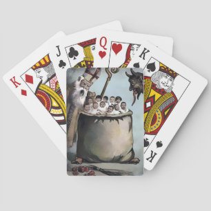 Gruseliger Vintage Krampus Spielkarten