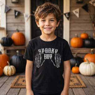 Gruseliger Vintage-Skelett-Halloween-Jungen T-Shirt