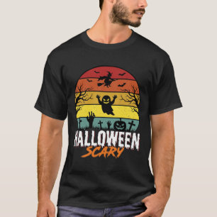 Gruseliger Vintage-Sonnenuntergang-Horror Hallowee T-Shirt
