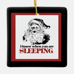 Gruseliger Vintage-Weihnachtsmann Keramikornament