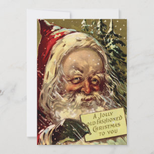 Gruseliger Vintage-Weihnachtsmann Verschneites Alt Feiertagskarte