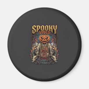 Gruseliger Vires Halloween-Kürbiskopf hält Augapfe Magnet