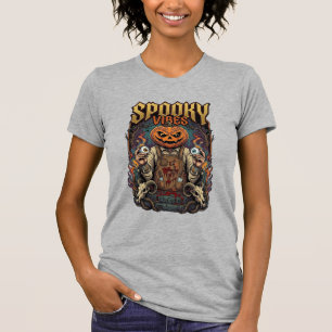 Gruseliger Vires Halloween-Kürbiskopf hält Augapfe T-Shirt