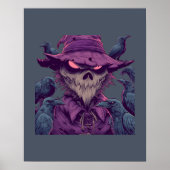 Gruseliger Vogelscheuchen-Comicposter Poster (Vorne)