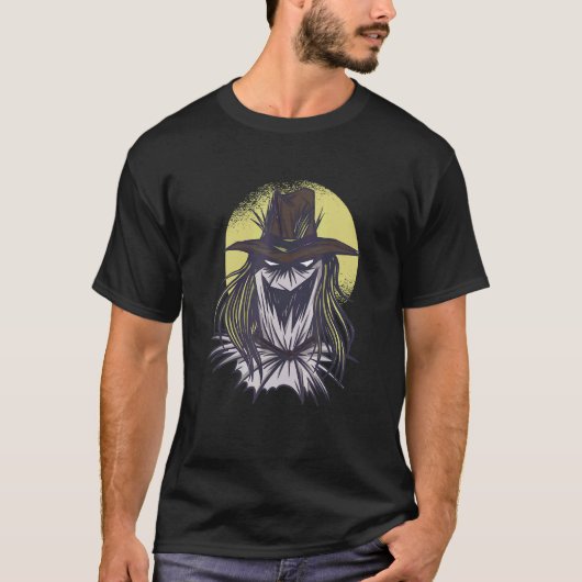Gruseliger Vogelscheuchen Halloween T-Shirt (Vorderseite)