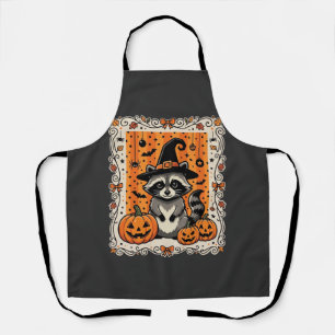 Gruseliger Waschbär Halloween-Kürbis-Design_1 Schürze