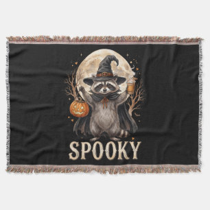 Gruseliger Waschbär Halloween Kürbisgewürz Decke