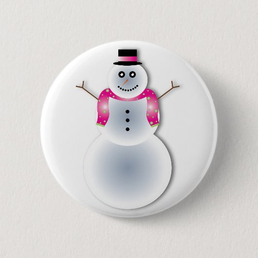 gruseliger Weihnachts-Schneemann Button (Vorderseite)