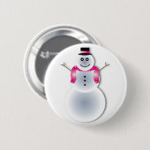 gruseliger Weihnachts-Schneemann Button (Vorne & Hinten)