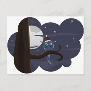 gruseliger Weihnachtskauz Feiertagspostkarte