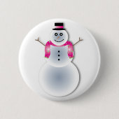 gruseliger Weihnachtsschneemann Button (Vorderseite)