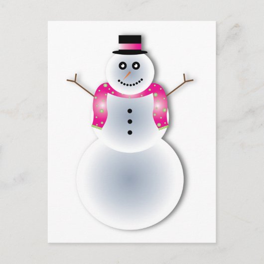 gruseliger Weihnachtsschneemann Feiertagspostkarte (Vorderseite)