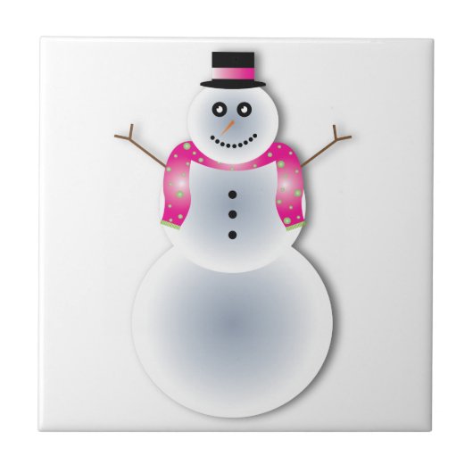 gruseliger Weihnachtsschneemann Fliese (Vorderseite)