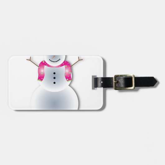 gruseliger Weihnachtsschneemann Gepäckanhänger (Vorderseite horizontal)