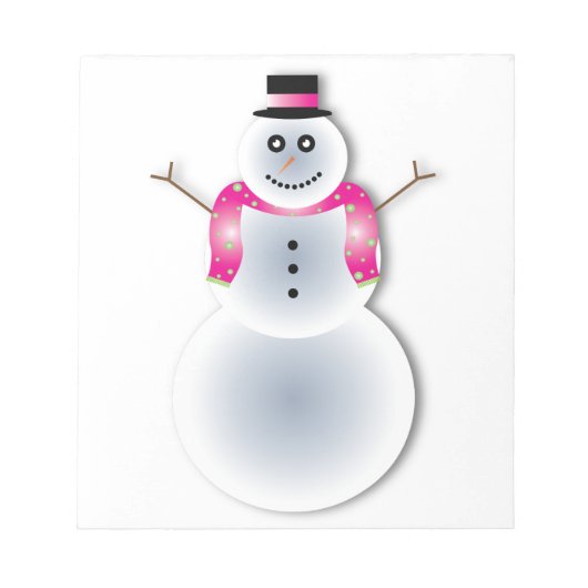 gruseliger Weihnachtsschneemann Notizblock (Vorderseite)