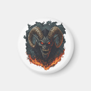 Gruseliger Widder-Dämon-Gothik-Halloween-Magnet Magnet