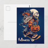 Gruseliger Wolf Postkarte (Vorne/Hinten)