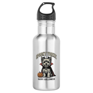 Gruseliger Yorkie Halloween-Hund Vintage-Shirt-Des Edelstahlflasche