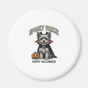Gruseliger Yorkie Halloween-Hund Vintage-Shirt-Des Magnet