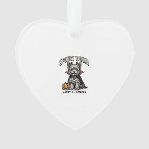 Gruseliger Yorkie Halloween-Hund Vintage-Shirt-Des Ornament