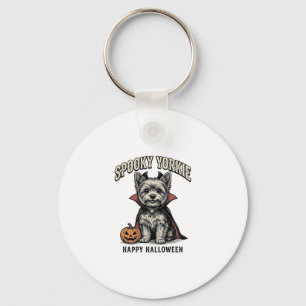 Gruseliger Yorkie Halloween-Hund Vintage-Shirt-Des Schlüsselanhänger