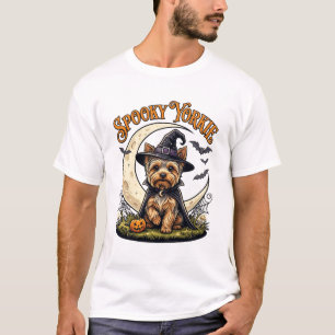 Gruseliger Yorkie Yorkshire Terrier Hexenhut Monds T-Shirt