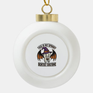 Gruseliger Zahnarzt-Kostüm Halloween Zahnheilkunde Keramik Kugel-Ornament