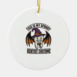 Gruseliger Zahnarzt-Kostüm Halloween Zahnheilkunde Keramik Ornament
