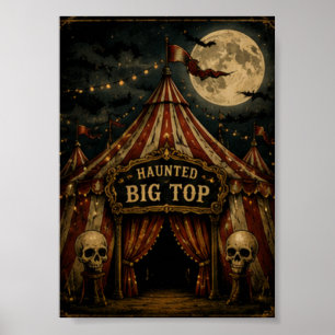 Gruseliger Zirkusbau im Vintage-Stil zum Halloween Poster
