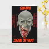 Gruseliger Zombie-Angriff Karte (Gelbe Blume)
