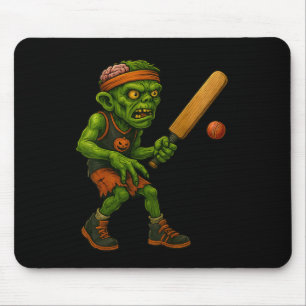 Gruseliger Zombie Cricket-Spieler Halloween-Party- Mousepad