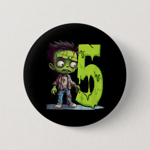 Gruseliger Zombie für Kinder - fünf Jahre - unheim Button
