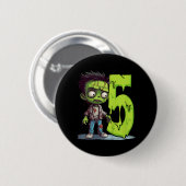 Gruseliger Zombie für Kinder - fünf Jahre - unheim Button (Vorne & Hinten)