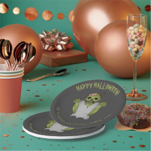 Gruseliger Zombie Personalisierbarer Halloween-Eve Pappteller