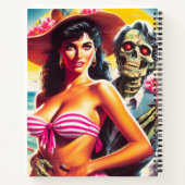 Gruseliger Zombie-Strand-Pin-up Notizblock (Rückseite)