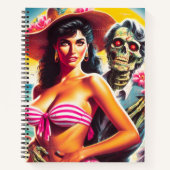 Gruseliger Zombie-Strand-Pin-up Notizblock (Vorderseite)
