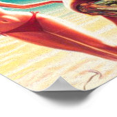 Gruseliger Zombie-Strand-Pin-up Poster (Ecke)