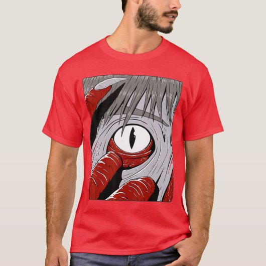 Gruseliges Anime-Horror-Comic T-Shirt (Vorderseite)