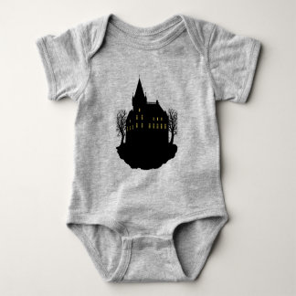 Gruseliges Anwesen als Silhouette Baby Strampler