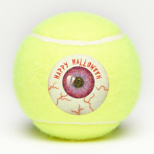 Gruseliges blutunterlaufenes Auge Frohes Halloween Tennisbälle