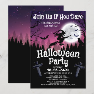 Gruseliges Chic Böse Hexe Halloween-Kostüm-Party Einladung