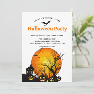Gruseliges dunkles Spukhaus Halloween-Party  Einladung